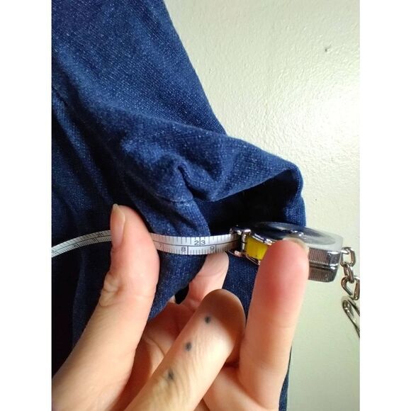 Pure Jill Indigo Bottom Shirt Button Up Hoodie Size Medium Blue - Picture 7 of 7